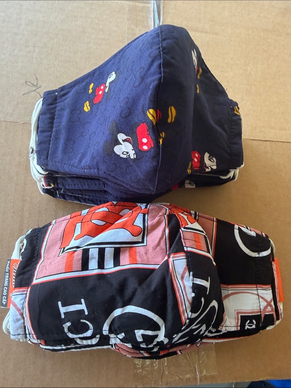 New Mickey & Black Graphic Reusable Cloth Face Masks - Pack